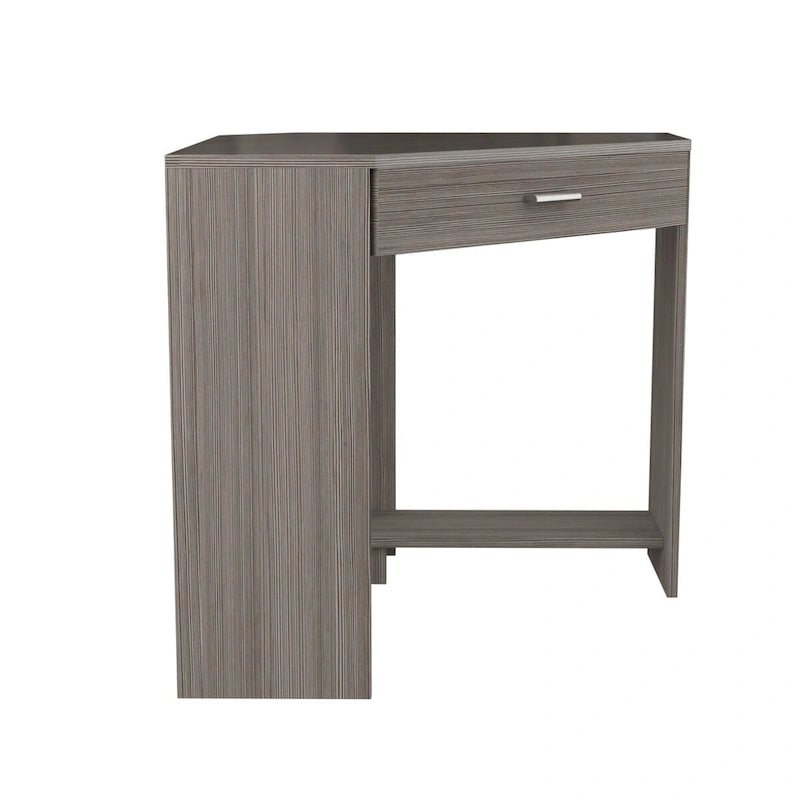 Bureau d'angle et coiffeuse brillants avec tiroir rabattable