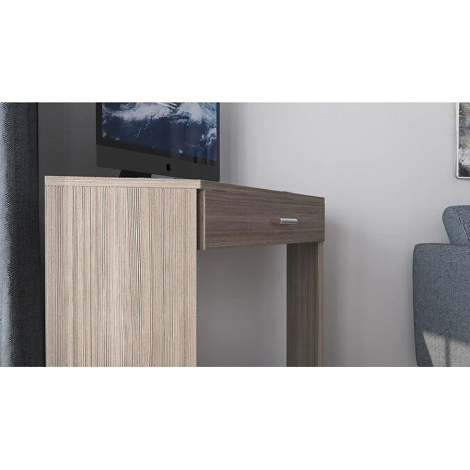 Bureau d'angle et coiffeuse brillants avec tiroir rabattable