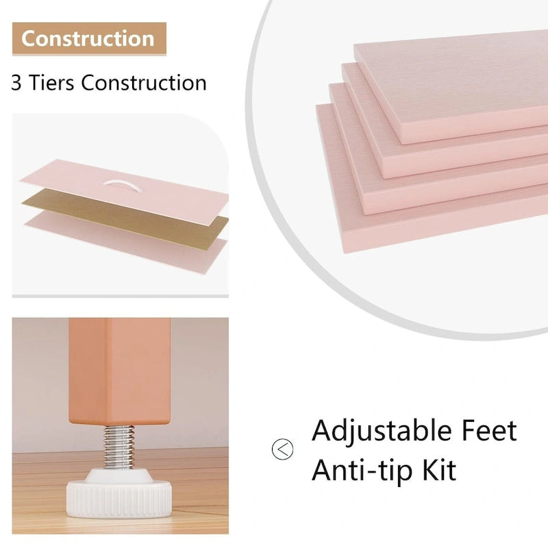 Commode de rangement en tissu à 10 tiroirs avec cadre en acier et plateau en bois imperméable