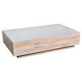 Oasis 59 in. Wood and Marble Storage Coffee Table