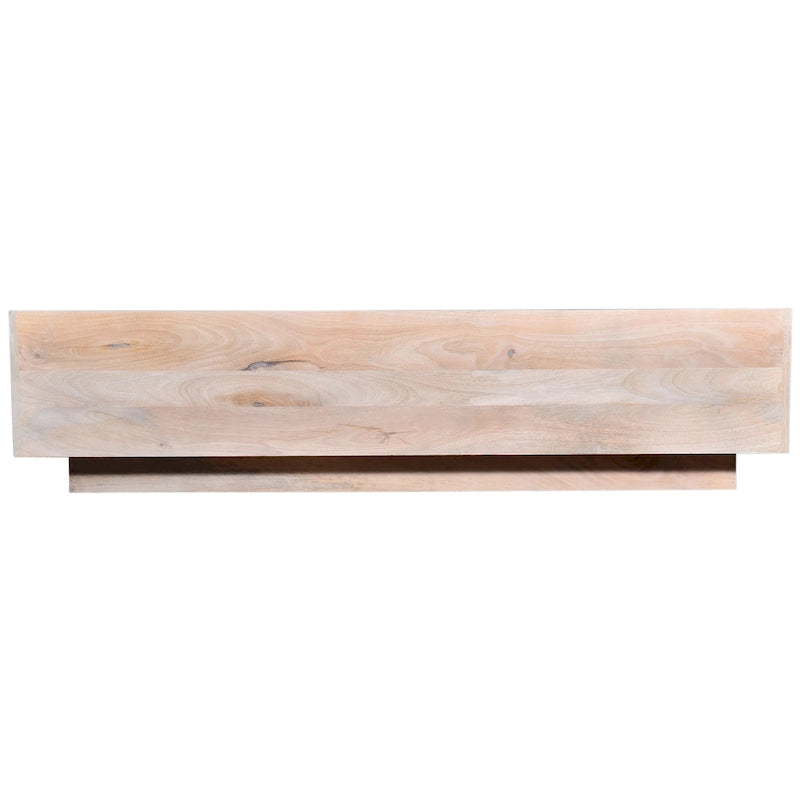 Table basse de rangement de 150 cm en manguier et plateau en marbre
