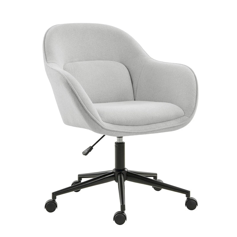 Chaise de bureau pivotante à dossier incurvé avec hauteur réglable et piètement en métal
