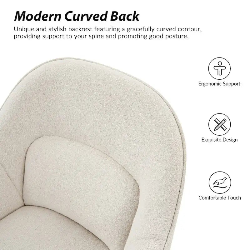 Chaise de bureau pivotante à dossier incurvé avec hauteur réglable et piètement en métal