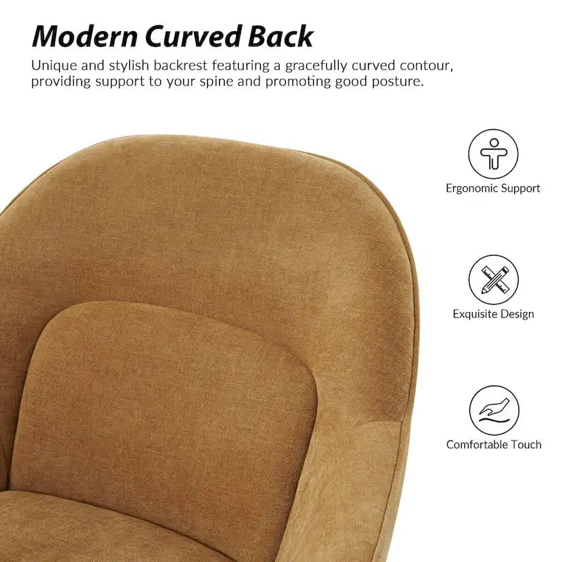 Chaise de bureau pivotante à dossier incurvé avec hauteur réglable et piètement en métal