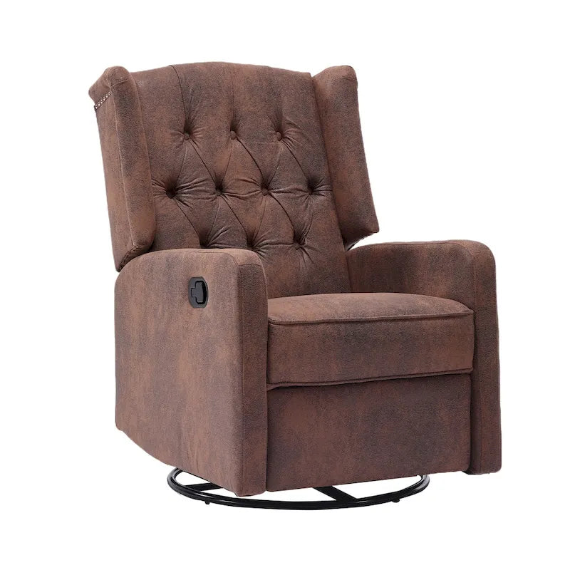 Fauteuil inclinable, pivotant et berçant multifonctionnel rembourré avec repose-pieds — Rotation à 360°, inclinaison à 3 positions